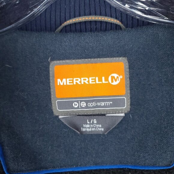 Merrell Jacket Mens Large Opti Warm Parka Coat Hooded Full Zip Blue - Picture 15 of 16
